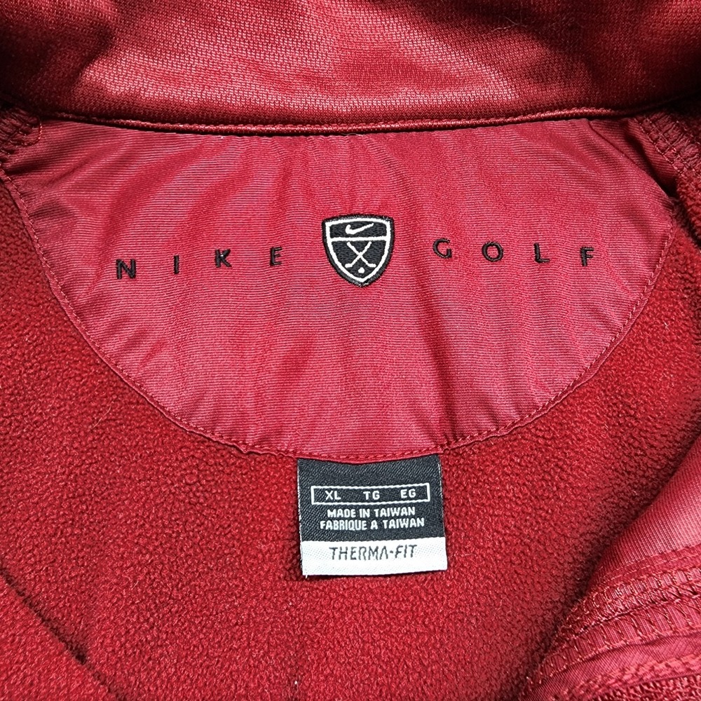 Nike Golf Mens Xl Large Red Therma Fit 1/4 Zip Long Sleeve Pullover Sweatshirt